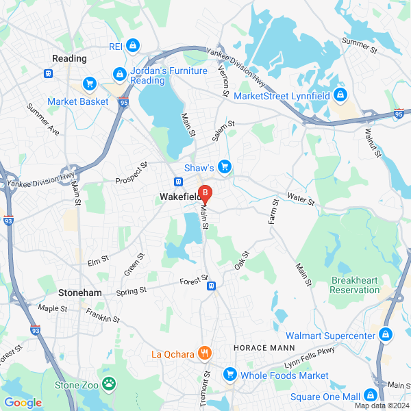 Kumon Math and Reading Center of Wakefield location map: 602 Main St, Wakefield, MA